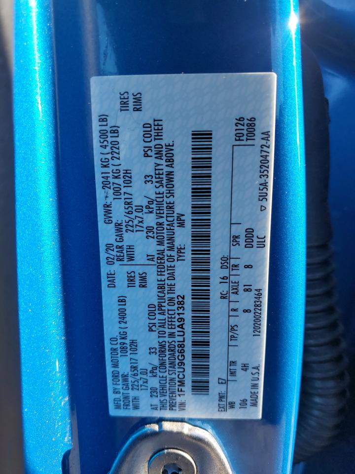 1FMCU9G68LUA91382 FORD ESCAPE 2020