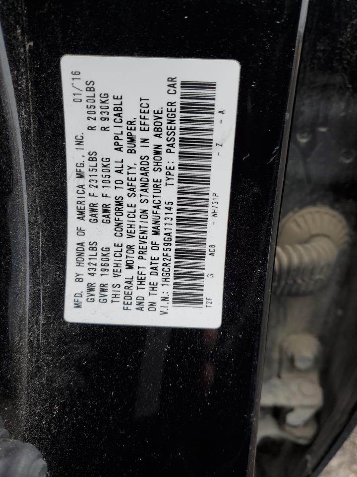 1HGCR2F59GA113145 HONDA ACCORD 2016