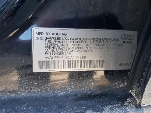 2012 Audi A4 Premium Plus VIN: WAUFFAFLXCA117869 Lot: 38899164