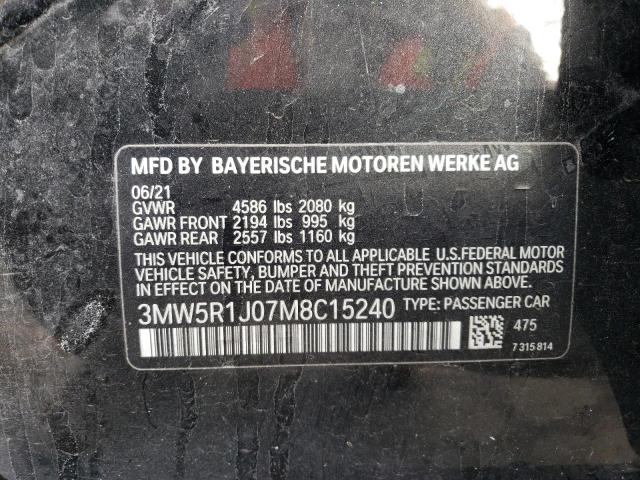 3MW5R1J07M8C15240 | 2021 BMW 330I