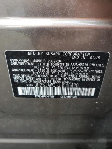 JF2SJAWC3JH545420 | 2018 SUBARU FORESTER 2