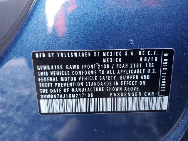 2016 VOLKSWAGEN JETTA SE 3VWD67AJ1GM217108