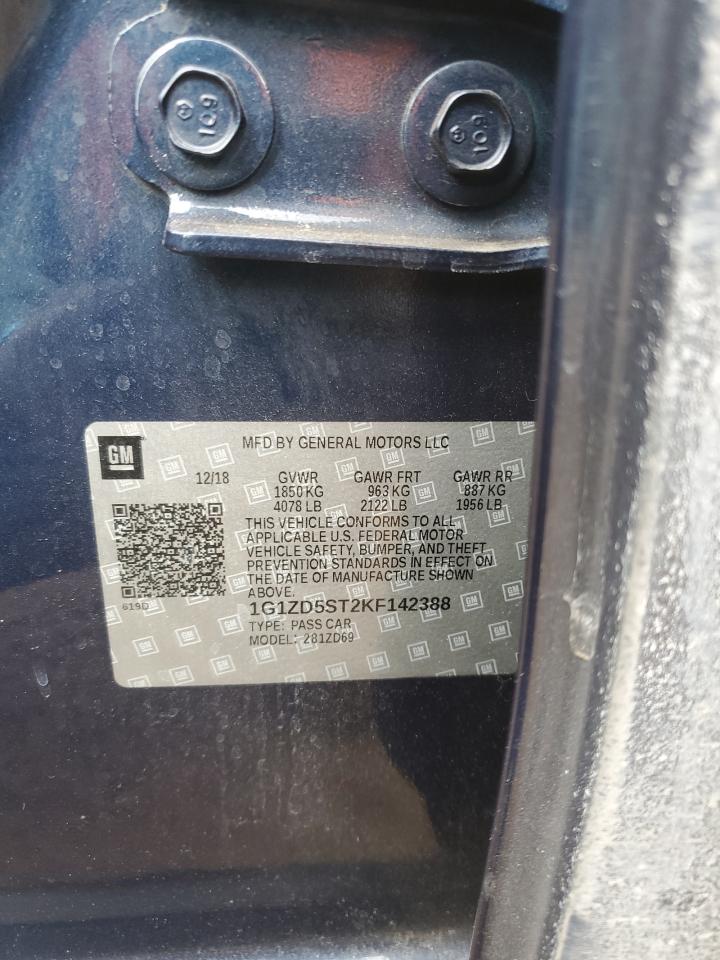 1G1ZD5ST2KF142388 CHEVROLET MALIBU 2019