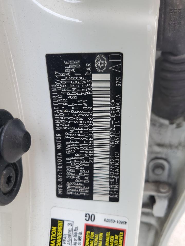 2T1BURHE3JC988559 TOYOTA COROLLA 2018