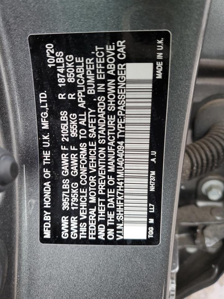 SHHFK7H41MU404094 HONDA CIVIC 2021