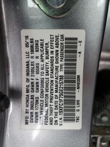 19XFC1F75GE215788 | 2016 HONDA CIVIC EXL