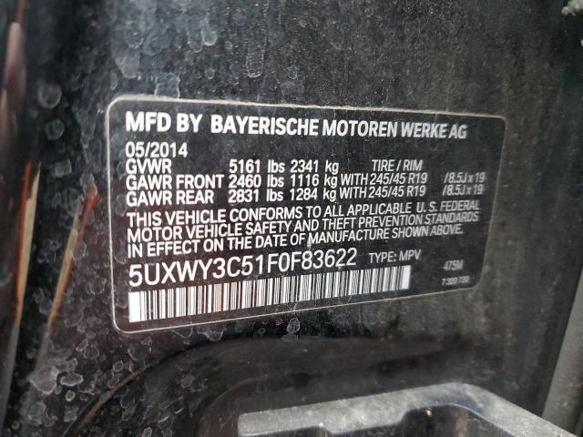 VIN 5UXWY3C51F0F83622 2015 BMW X3, Xdrive28D no.12