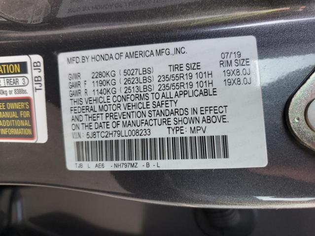 5J8TC2H79LL008233 | 2020 ACURA RDX ADVANC