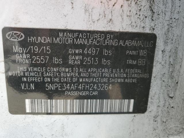 5NPE34AF4FH243264 | 2015 HYUNDAI SONATA SPO