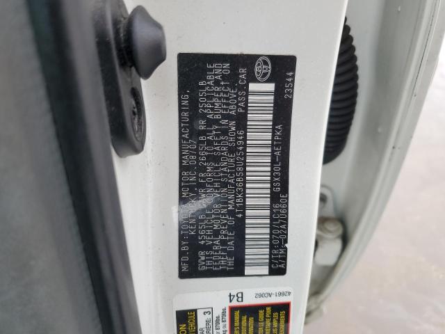 2008 Toyota Avalon Xl VIN: 4T1BK36B58U254946 Lot: 39543254