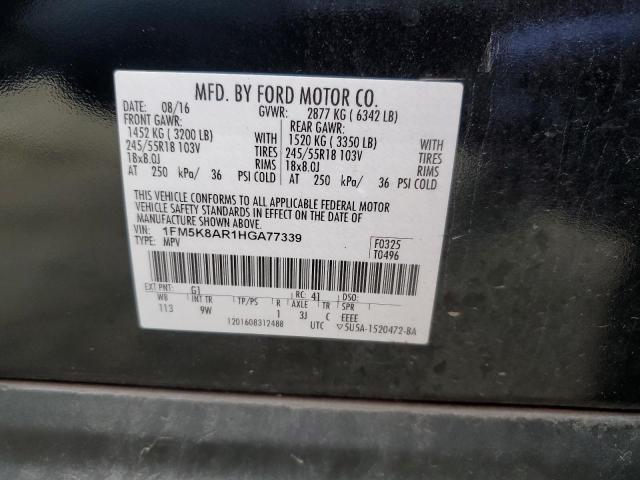 1FM5K8AR1HGA77339 | 2017 FORD EXPLORER P