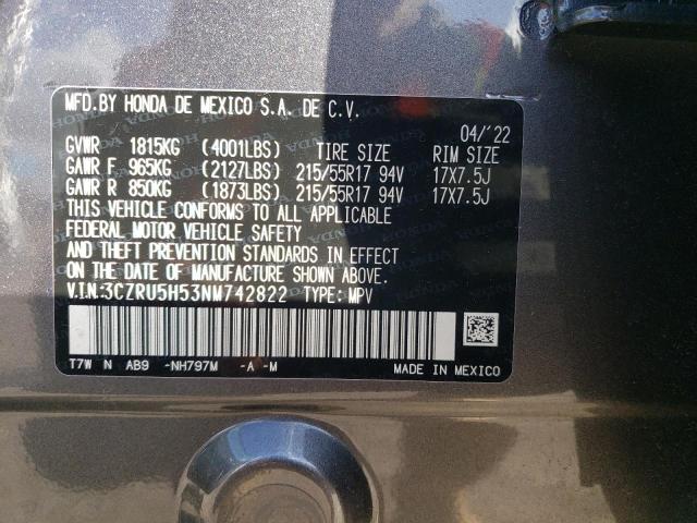 3CZRU5H53NM742822 | 2022 HONDA HR-V EX