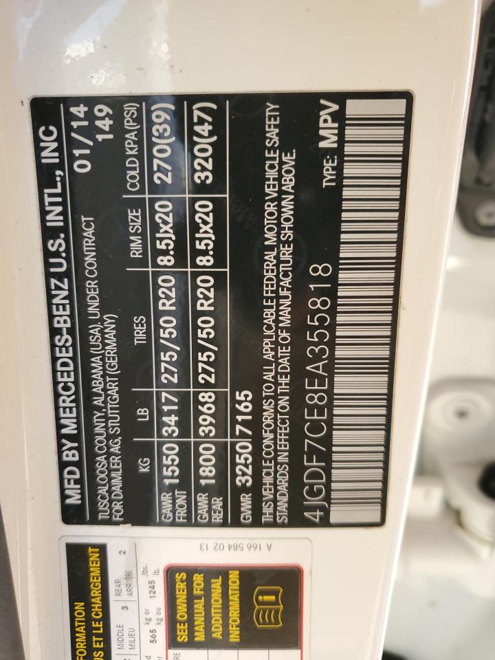4jgdf7ce8ea355818 4JGDF7CE8EA355818 2014 Mercedes-Benz Gl 450 4Matic