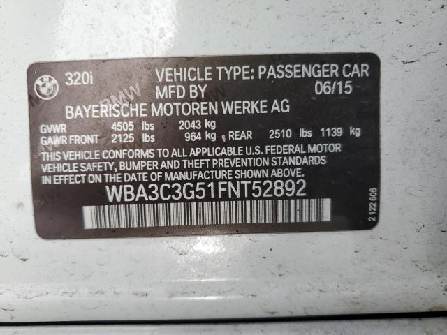 WBA3C3G51FNT52892 | 2015 BMW 320 I XDRI