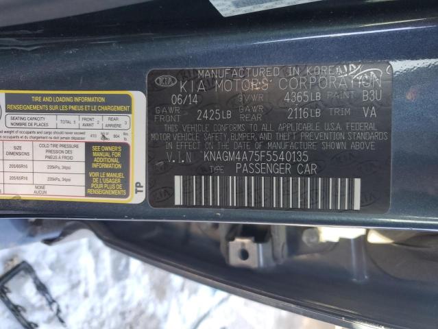 KNAGM4A75F5540135 | 2015 KIA OPTIMA LX