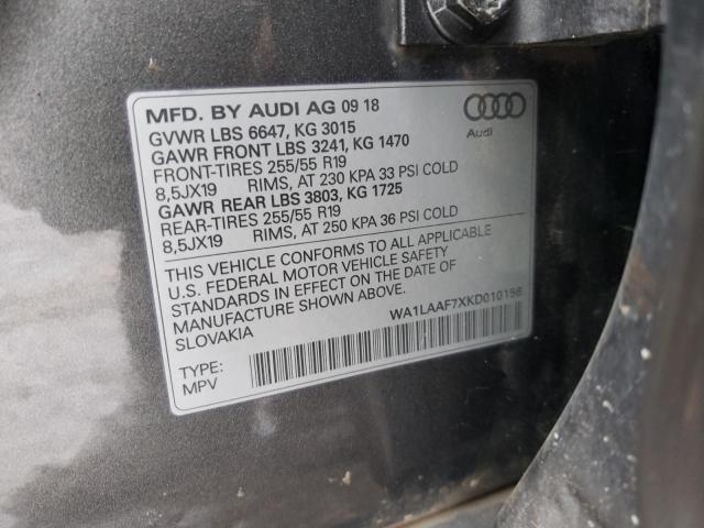 VIN WA1LAAF7XKD010156 2019 Audi Q7, Premium Plus no.12