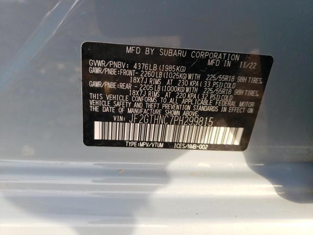 2023 Subaru Crosstrek Limited VIN: JF2GTHNC7PH299815 Lot: 82863663