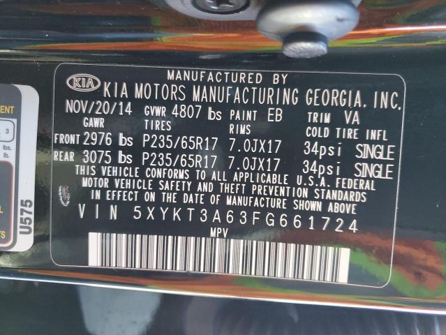 5XYKT3A63FG661724 | 2015 KIA sorento lx