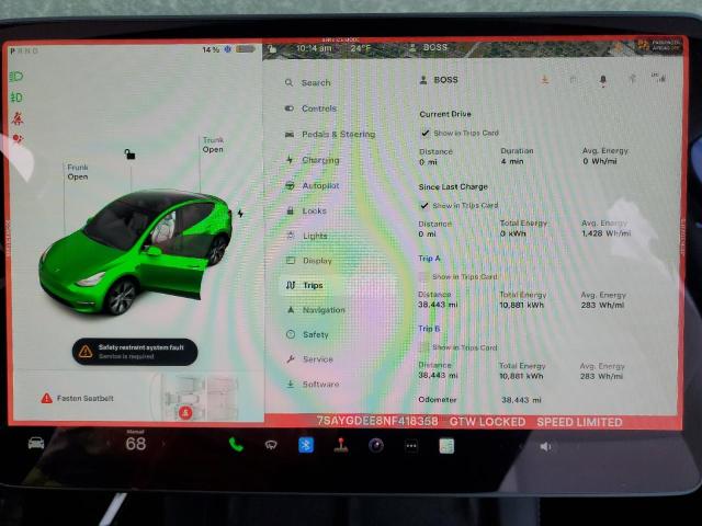 7SAYGDEE8NF418358 | 2022 TESLA MODEL Y