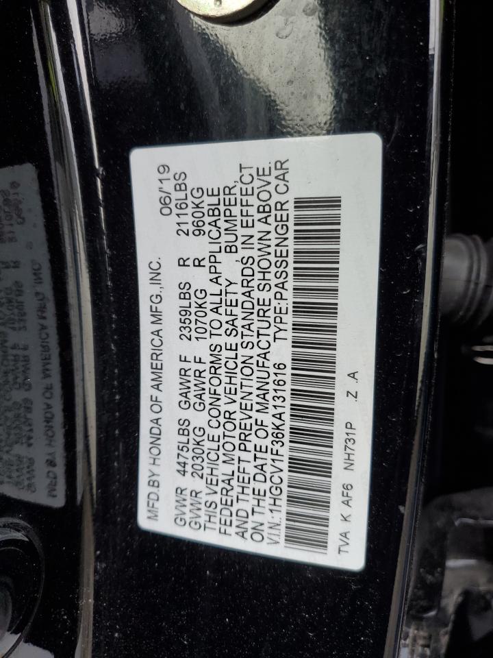 1HGCV1F36KA131616 HONDA ACCORD 2019