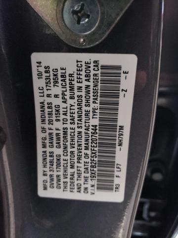 19XFB2F5XFE207644 | 2015 HONDA CIVIC LX