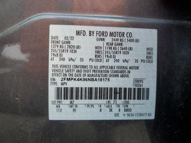 2FMPK4K96NBA18175 2022 FORD EDGE, photo no. 13