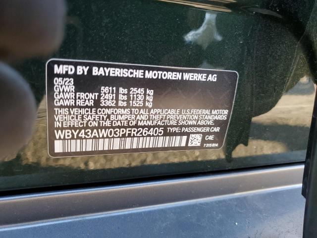 2023 BMW I4 EDRIVE3 WBY43AW03PFR26405