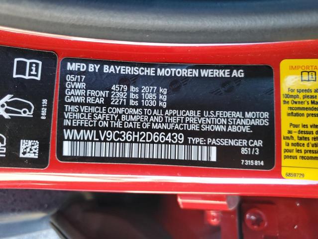 2017 MINI COOPER JCW WMWLV9C36H2D66439