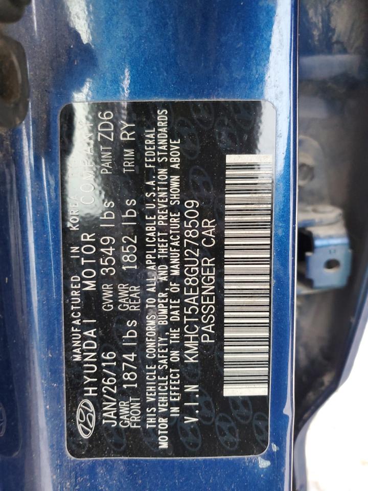 KMHCT5AE8GU278509 2016 Hyundai Accent Se