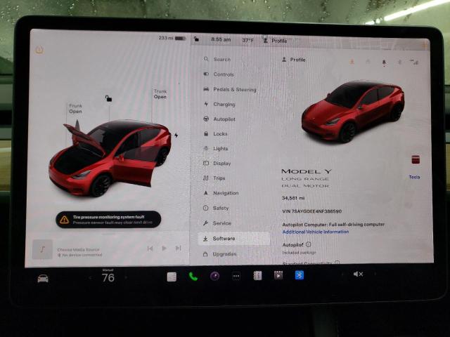 7SAYGDEE4NF386590 | 2022 TESLA MODEL Y