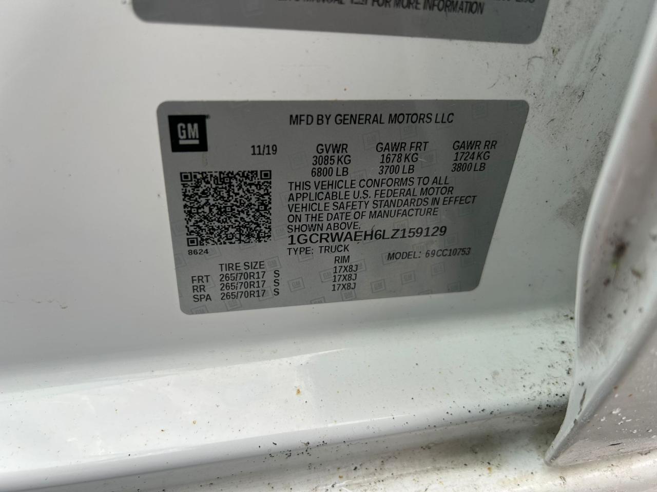 1GCRWAEH6LZ159129 CHEVROLET ALL Models 2020