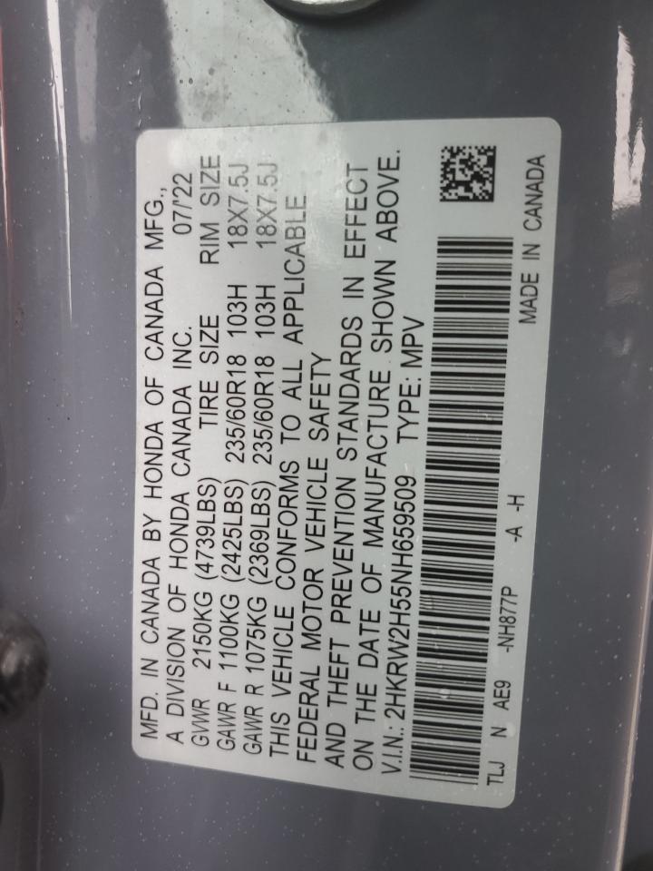 2HKRW2H55NH659509 HONDA CRV 2022