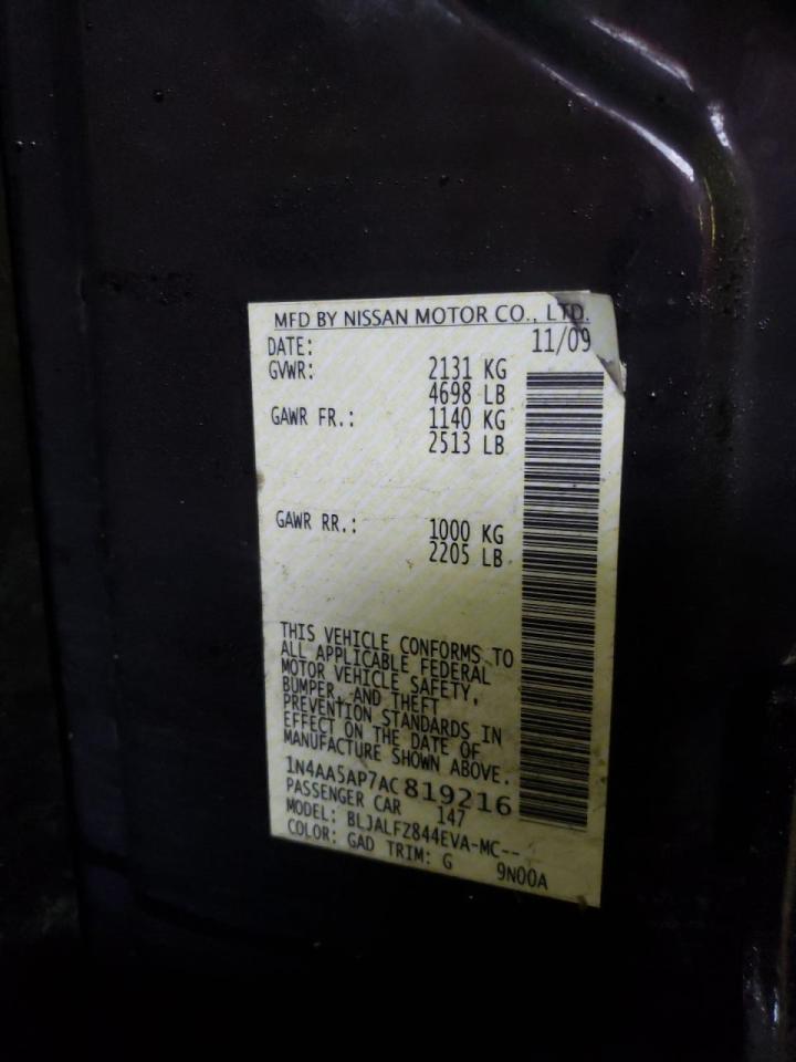 1N4AA5AP7AC819216 2010 Nissan Maxima S