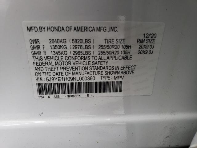 5J8YE1H09NL000360 | 2022 ACURA MDX A-SPEC