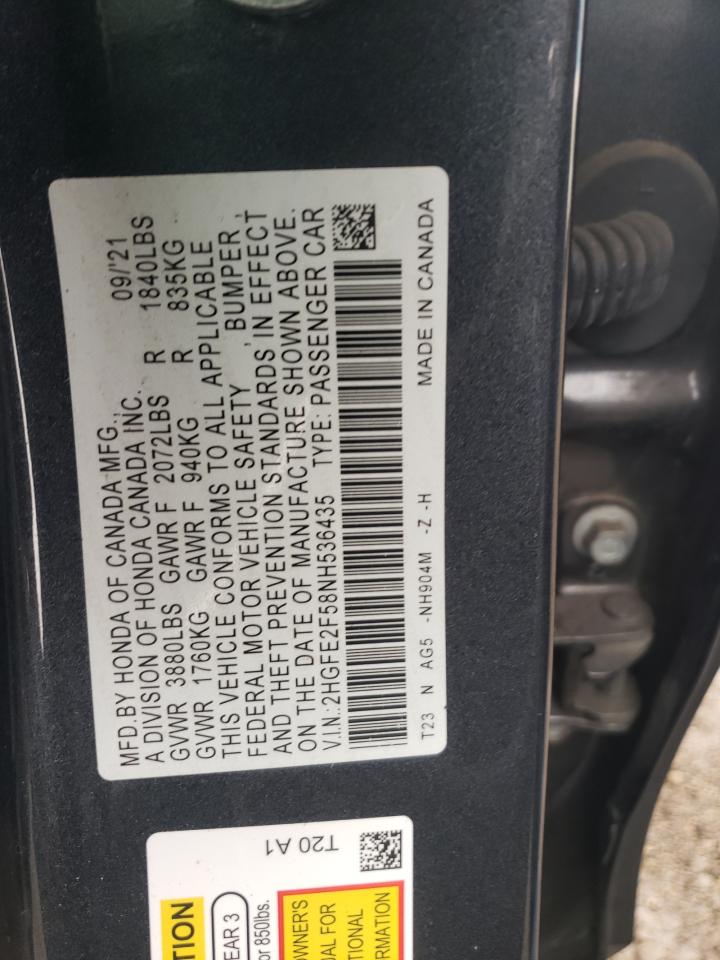 2HGFE2F58NH536435 HONDA CIVIC 2022