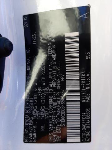 2015 Toyota Sienna Le VIN: 5TDKK3DC6FS581857 Lot: 40914174