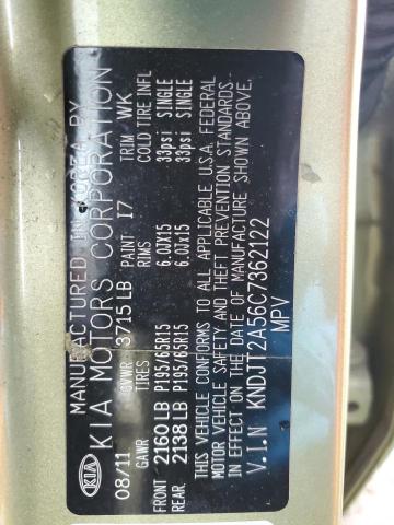 2012 Kia Soul VIN: KNDJT2A56C7362122 Lot: 37517274