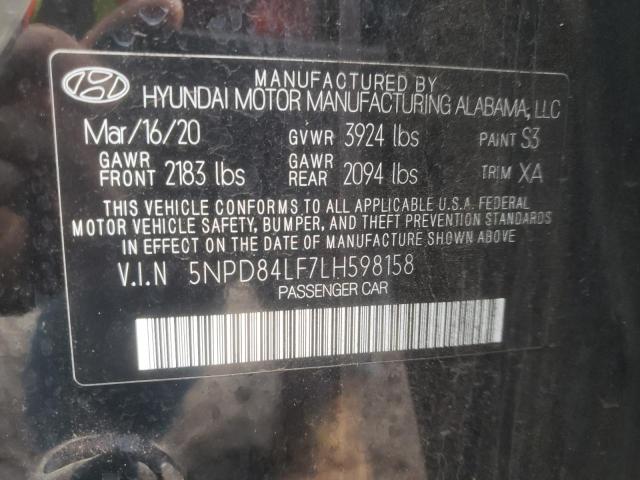 5NPD84LF7LH598158 | 2020 HYUNDAI ELANTRA SE