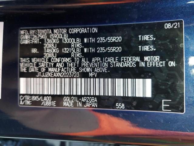 2022 LEXUS RX 350 L L JTJJZKEAXN2023723