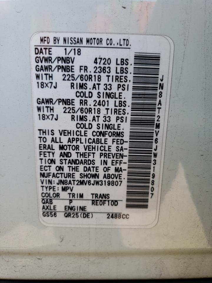 JN8AT2MV6JW319807 NISSAN ROGUE 2018