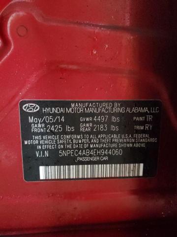 2014 Hyundai Sonata Se VIN: 5NPEC4AB4EH944060 Lot: 39984954