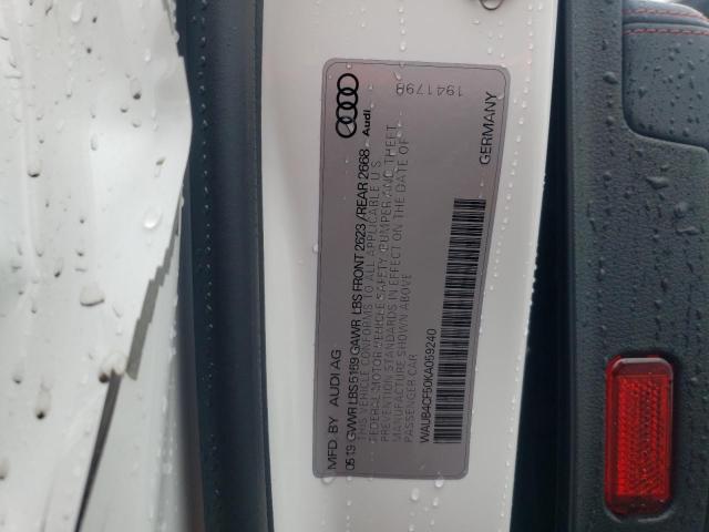 2019 Audi S5 Premium Plus VIN: WAUB4CF50KA059240 Lot: 39661674