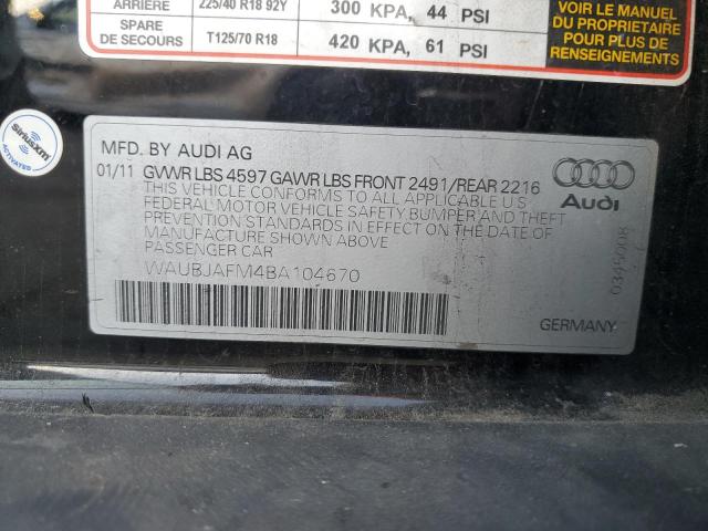 WAUBJAFM4BA104670 2011 Audi A3 Premium