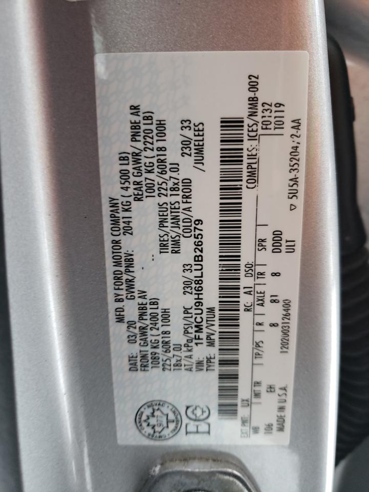 1FMCU9H68LUB26579 FORD ESCAPE 2020