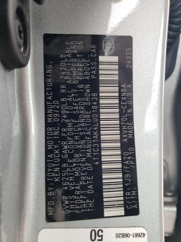4T1C31AK4LU018438 TOYOTA CAMRY 2020