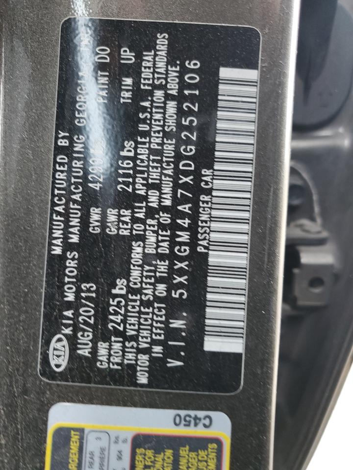 5XXGM4A7XDG252106 2013 Kia Optima Lx