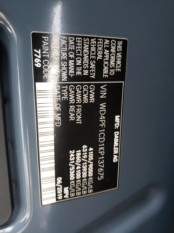 wd4pf1cd1kp137675 WD4PF1CD1KP137675 2019 Mercedes-Benz Sprinter 2500/3500