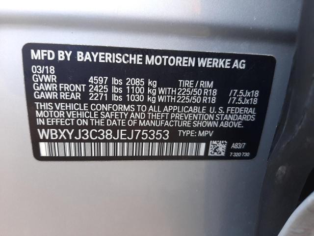 VIN WBXYJ3C38JEJ75353 2018 BMW X2, Sdrive28I no.13