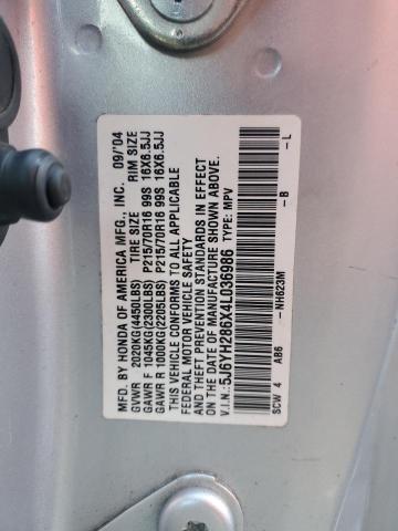 2004 Honda Element Ex VIN: 5J6YH286X4L036986 Lot: 40791524