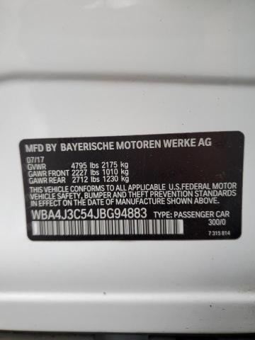 2018 BMW 430XI GRAN WBA4J3C54JBG94883